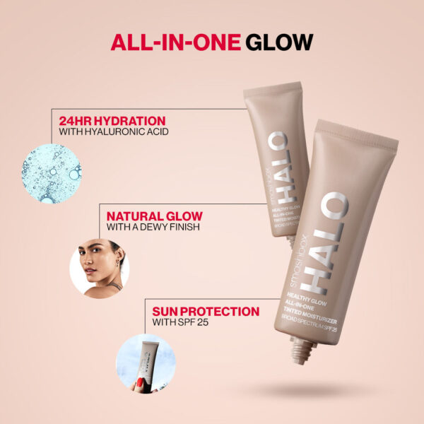 Smashbox Halo Healthy Glow All-In-One Tinted Moisturizer Foundation With SPF 25 Travel Size (Skin Tint) - Light Neutral(12ml) - Image 2