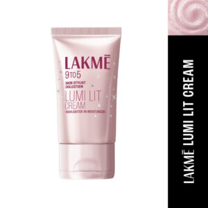 Lakme Lumi Lit Strobe Cream Highlighter + Moisturizer + Primer With Hyaluronic Acid & Niacinamide Dewy Rose(30g)