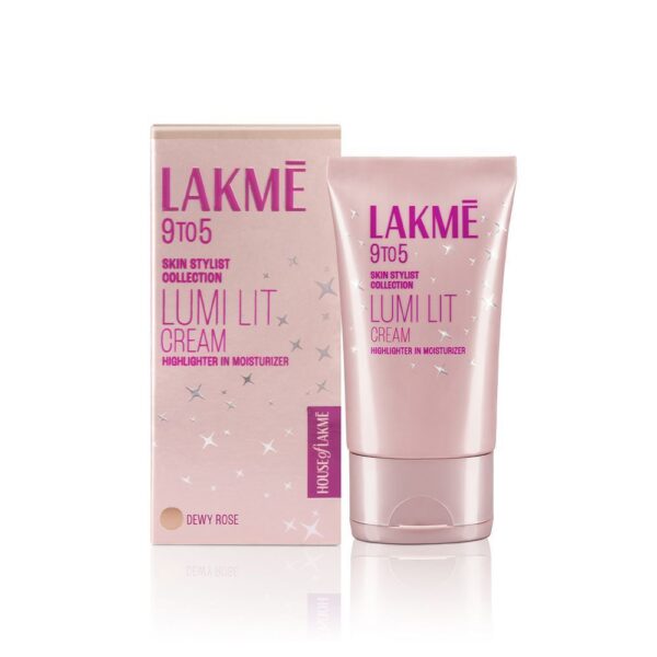 Lakme Lumi Lit Strobe Cream Highlighter + Moisturizer + Primer With Hyaluronic Acid & Niacinamide Dewy Rose(30g) - Image 2