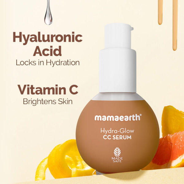 Mamaearth Hydra-Glow CC Serum With Vitamin C & Hyaluronic Acid SPF30 01 Vanilla(30ml) - Image 6