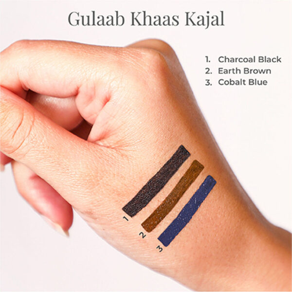 Forest Essentials Gulaab Khaas Kajal - Charcoal Black - Natural Smooth Kajal - Soothing & Cooling(0.3g) - Image 5