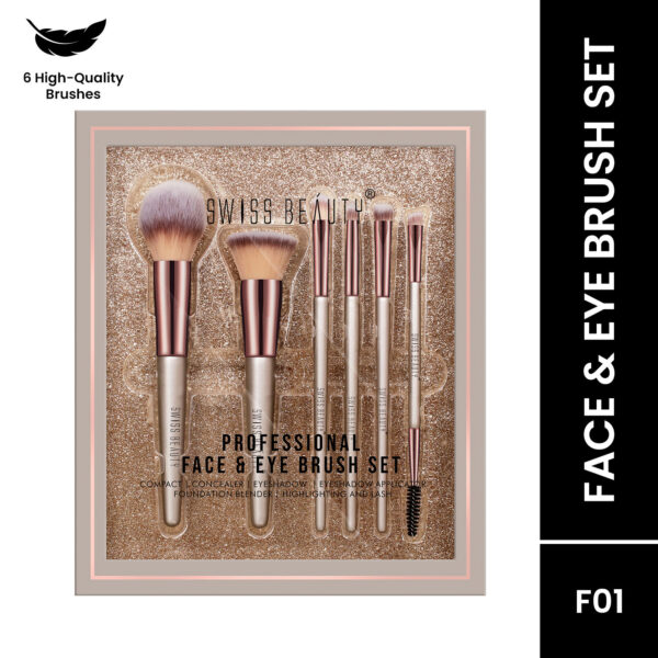 Swiss Beauty Professional Face & Eye Brush Set SB-F01(6 pcs)