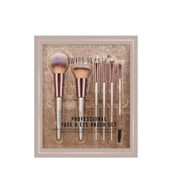 Swiss Beauty Professional Face & Eye Brush Set SB-F01(6 pcs) - Image 2