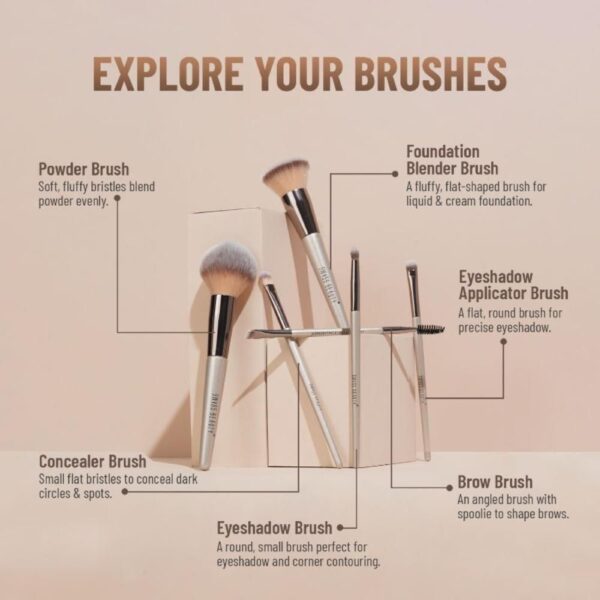 Swiss Beauty Professional Face & Eye Brush Set SB-F01(6 pcs) - Image 4
