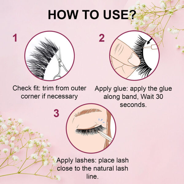 Bronson Professional Pair 6D Long & Natural False Eyelashes - 202(5 Pairs) - Image 4