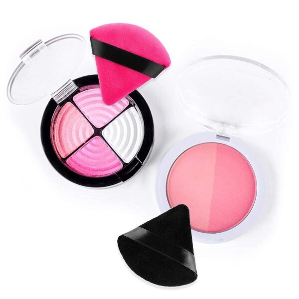 Bronson Professional Pizza Puff Triangle Makeup Blender Sponge Powder Puff Finger Pad With Strap 2 Pcs - Multicolor(2 pcs) - Image 6