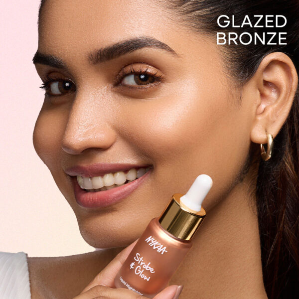 Nykaa Strobe & Glow Liquid Cream Highlighter - Glazed Bronze(20ml) - Image 2