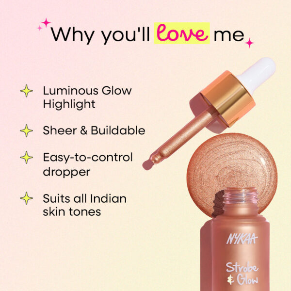 Nykaa Strobe & Glow Liquid Cream Highlighter - Glazed Bronze(20ml) - Image 3