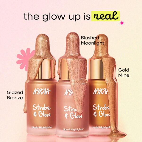 Nykaa Strobe & Glow Liquid Cream Highlighter - Glazed Bronze(20ml) - Image 8