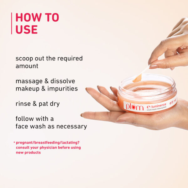 Plum E-Luminence Simply Supple Cleansing Balm- Non-Drying Face, Lip & Eye Waterproof Makeup Remover(90gm) - Image 5