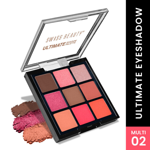 Swiss Beauty Ultimate 9 Pigmented Colors Eyeshadow Palette - Shade 02(6g)