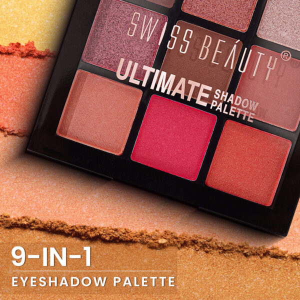 Swiss Beauty Ultimate 9 Pigmented Colors Eyeshadow Palette - Shade 02(6g) - Image 8