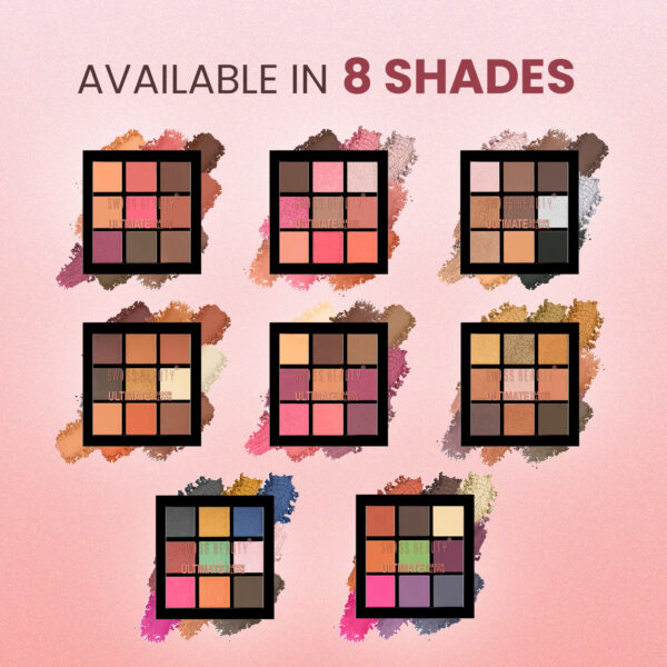 Swiss Beauty Ultimate 9 Pigmented Colors Eyeshadow Palette - Shade 02(6g) - Image 6