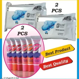 COMBO OF 4 2 WET WIPES ANY FLAOUR AND 2 PEEL OFF LIPSTICK MULTUCOLOR