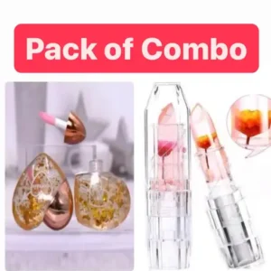 BEST NATURAL HEART SHAPE LIP GLOSS   Pack OF 1 Beautiful Jelly Flower Color Changing Lipstick Temperature Change Moisturizer flower Magic Color Change Lip Combo