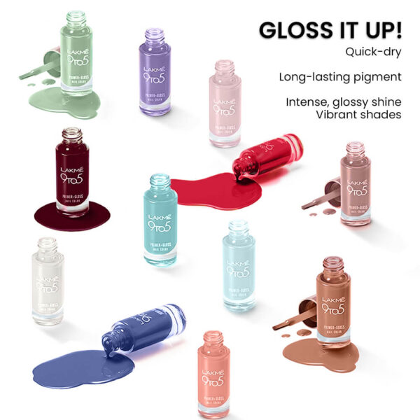 Lakme 9 To 5 Primer + Gloss Nail Color, Lime Treat(6ml) - Image 8