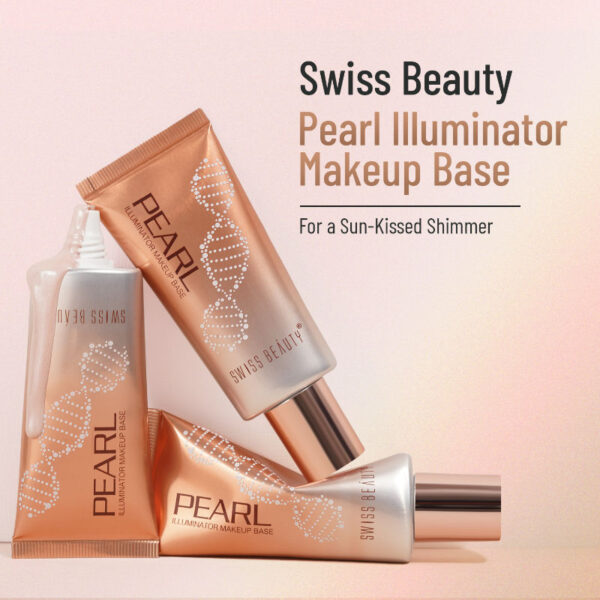 Swiss Beauty Pearl Illuminator Makeup Base - 01 Golden Pink(35g) - Image 2