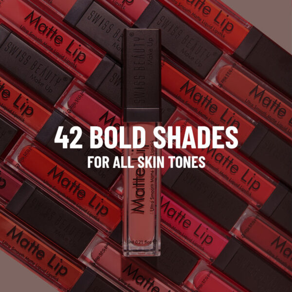 Swiss Beauty Matte Lip Ultra Smooth Matte Liquid Lipstick - 42 Jam(6ml) - Image 5