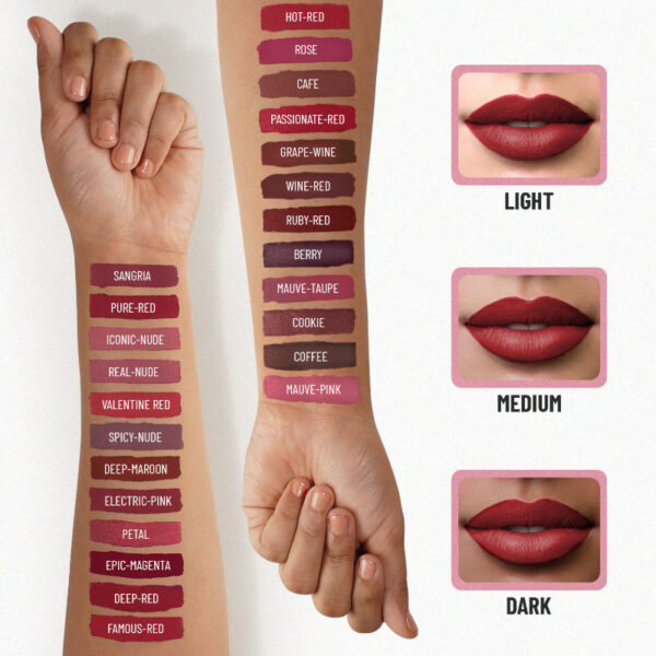 Swiss Beauty Matte Lip Ultra Smooth Matte Liquid Lipstick - 42 Jam(6ml) - Image 6