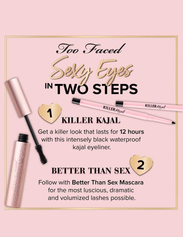 Too Faced Killer Kajal - Black(0.35gm) - Image 7