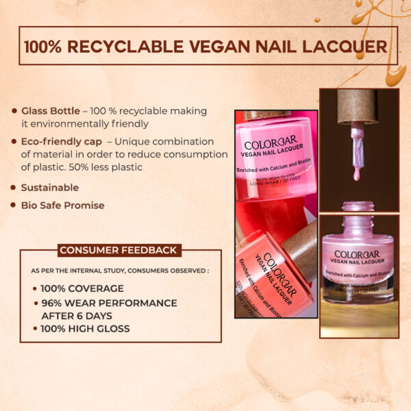 Colorbar Vegan Nail Lacquer - Rock Chic(8ml) - Image 5