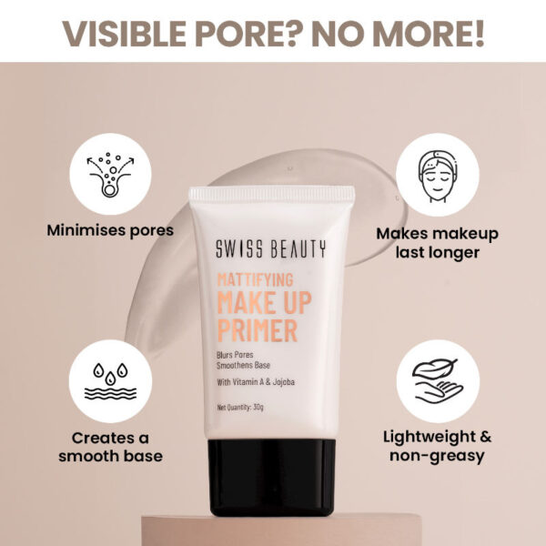 Swiss Beauty Mattifying Makeup Primer(30 g) - Image 3