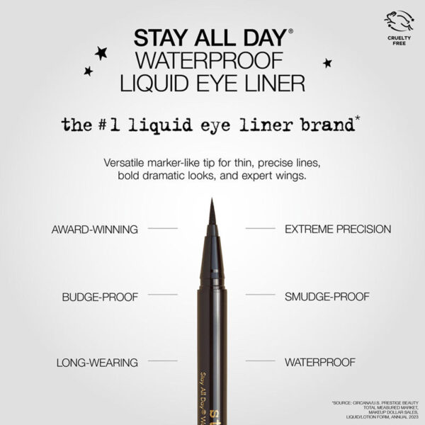 Stila Cosmetics Stay All Day Waterproof Liquid Eye Liner - Intense Black(0.5ml) - Image 7