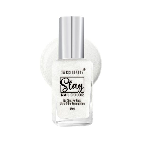 Swiss Beauty Slay Nail Color Ultra Shine Formulation - 54 Pearl(13ml) - Image 2