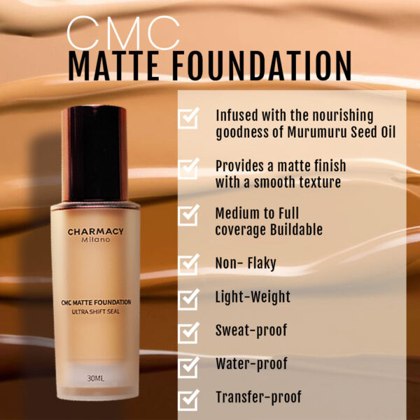Charmacy Milano CMC Matte Foundation - 02(30ml) - Image 3