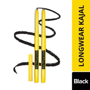 Maybelline New York Intense Colour Colossal Matte Finish Kajal Black Pack Of 2 - Black(0.35g Each)