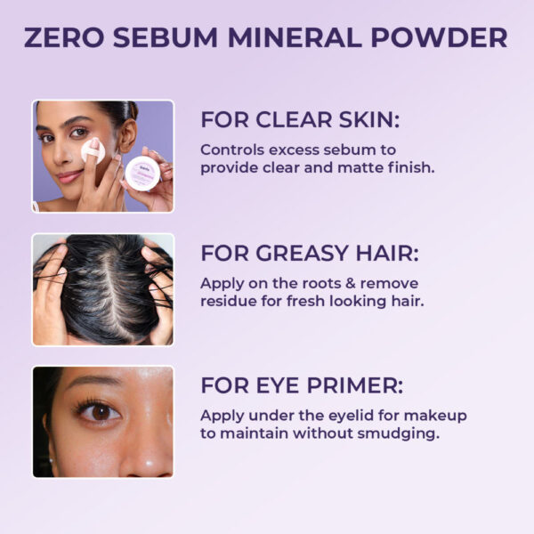 Sanfe No Sebum Mineral Powder | For instant matte finish, controls excess sebum - 5gm(5g) - Image 4