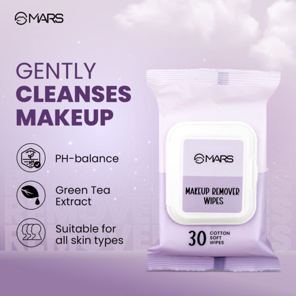 MARS Makeup Remover Wet Wipes(30 Wipes) - Image 3