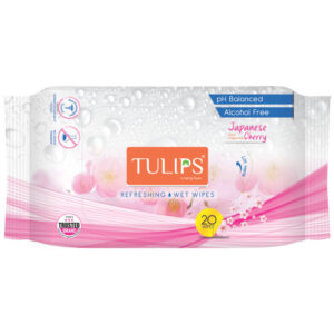 Tulips Refreshing Wet Wipes European Japanese Cherry Fragrance(20 Wipes)
