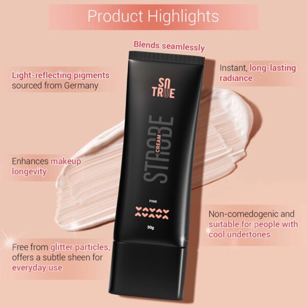 Sotrue Strobe Illuminating Cream + Moisturizer With Hyaluronic Acid - Pink(30g) - Image 3