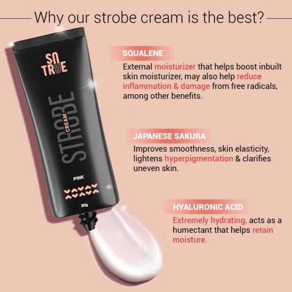 Sotrue Strobe Illuminating Cream + Moisturizer With Hyaluronic Acid - Pink(30g) - Image 4