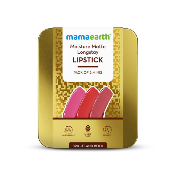 Mamaearth Moisture Matte Long Stay Lipstick Bright And Bold Gift Set(2g) - Image 2
