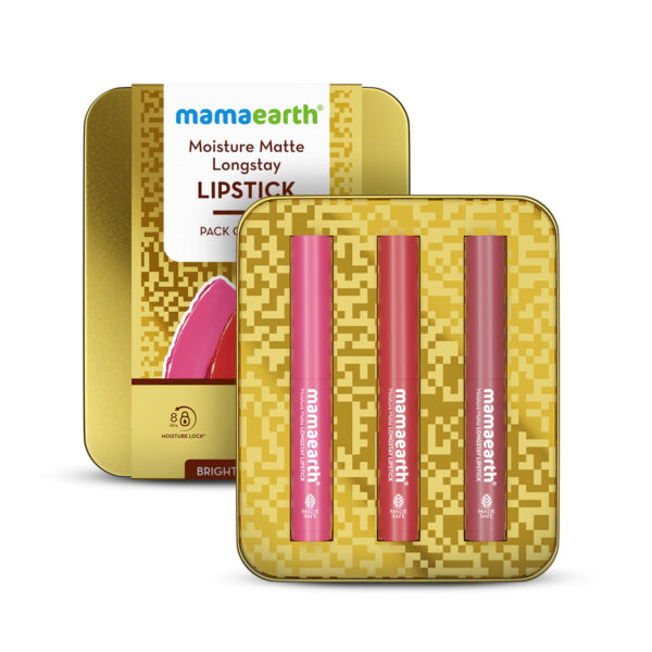 Mamaearth Moisture Matte Long Stay Lipstick Bright And Bold Gift Set(2g) - Image 4