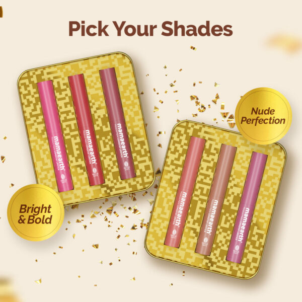 Mamaearth Moisture Matte Long Stay Lipstick Bright And Bold Gift Set(2g) - Image 9