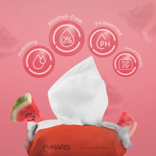 MARS Refreshing Wet Wipes - Watermelon(25 wipes) - Image 2