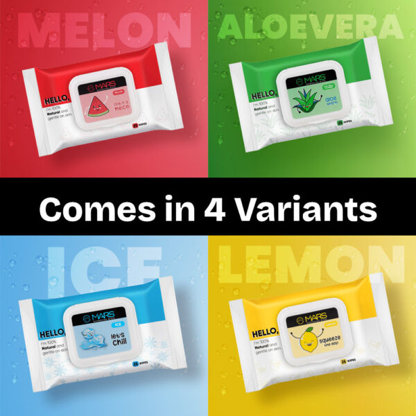 MARS Refreshing Wet Wipes - Watermelon(25 wipes) - Image 5