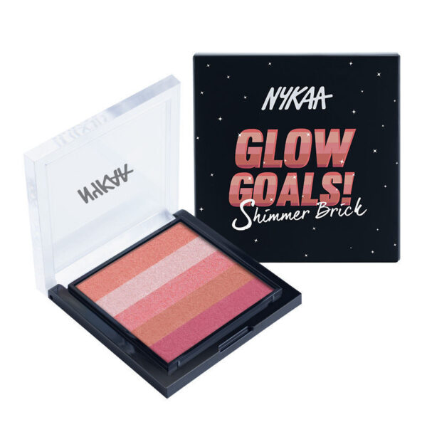 Nykaa Glow Goals! Shimmer Brick Highlighter Palette - Sunset Love(7.5gm) - Image 6