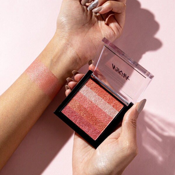 Nykaa Glow Goals! Shimmer Brick Highlighter Palette - Sunset Love(7.5gm) - Image 8
