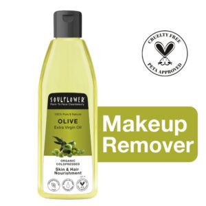 Soulflower Olive Oil for Body Massage, Stretch Mark, Baby Massage,Hair, Skin, Dry Lips & Nourishment(225ml)