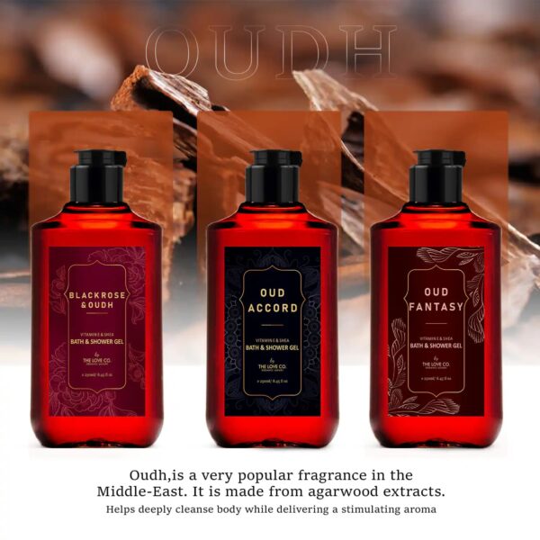 THE LOVE CO. Black Rose & Oudh Shower Gel + Oud Accord Body Lotion Pack of 2 Combo - Image 3