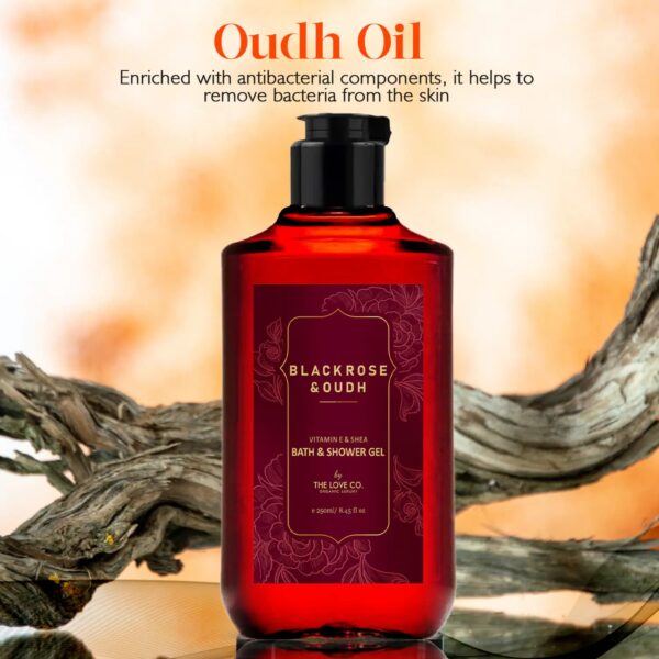 THE LOVE CO. Black Rose & Oudh Shower Gel + Oud Accord Body Lotion Pack of 2 Combo - Image 5